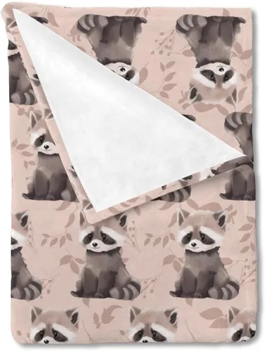 Miniatura 12 de Manta de bebé de animales lindos para niños y niñas, lindo oso, mapache, ciervo, conejo, erizo, manta retro de franela floral, manta de recepción