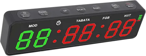 Miniatura 4 de Gym Timer, Magnetic Fitness Stopwatch with 12/24 Hour Display HIIT Program Countdown Timer for Workouts Running Training