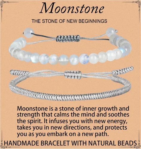 Miniatura 60 de LPBeads Pulsera de piedra natural hecha a mano de tamaño ajustable