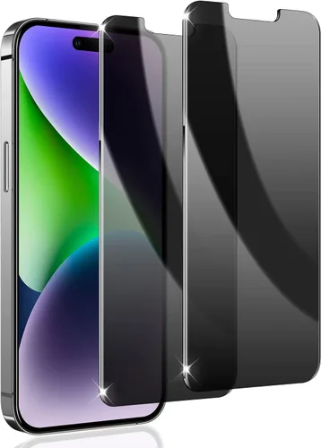 Miniatura 9 de Paquete de 2 protectores de pantalla de privacidad compatibles con iPhone 17 Pro Max, película de vidrio antiespía degradado rojo a verde, Colorido