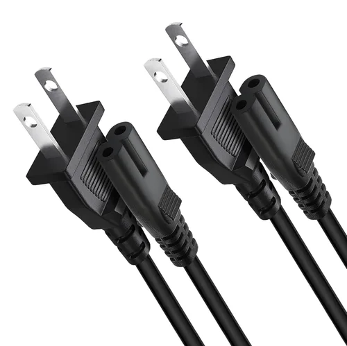Miniatura 4 de Cable de alimentación de CA de 2 clavijas de repuesto para Samsung TV, TCL TV, Toshiba LG TVs, Sony PS5/PS4/PS3, Xbox One S/Xbox One X, Sharp