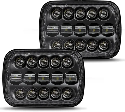 BICYACO DOT - Faros delanteros LED de 110 W, 5 x 7, 7 x 6 pulgadas, proyector de haz sellado LED alto/bajo, compatible con Jeep Wrangler YJ Cherokee