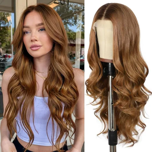Miniatura 18 de SAPPHIREWIGS Peluca rubia con encaje frontal, pelucas largas y onduladas para mujer, pelucas de color rubio ceniza, resistentes al calor, para Mix