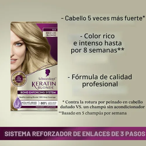 Miniatura 2 de Schwarzkopf con queratina color para el cabello Medium Blonde