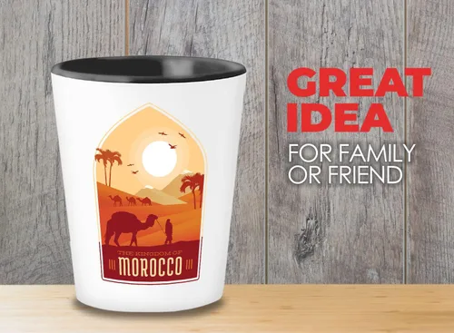 Miniatura 2 de Bubble Hugs Vaso de chupito de Marruecos 1.5Oz - El K de Marruecos - Camel Sahara Desert Tourist Souvenir Travel África Arabian