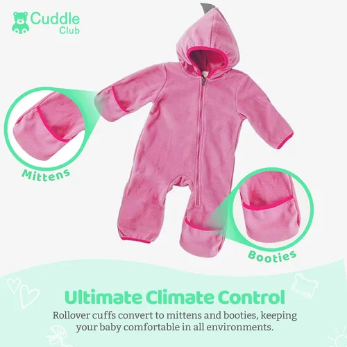 Miniatura 78 de Enterizo de vellón para bebé, rómper de una sola pieza con capucha para niños, ropa para exteriores, chaqueta infantil