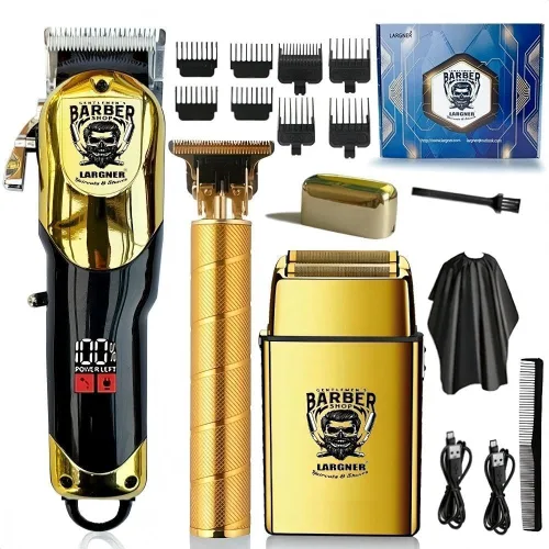 Cortapelos para hombres profesionales, recortadora de barba inalámbrica y afeitadoras eléctricas para hombres, kit de corte de pelo de peluquero