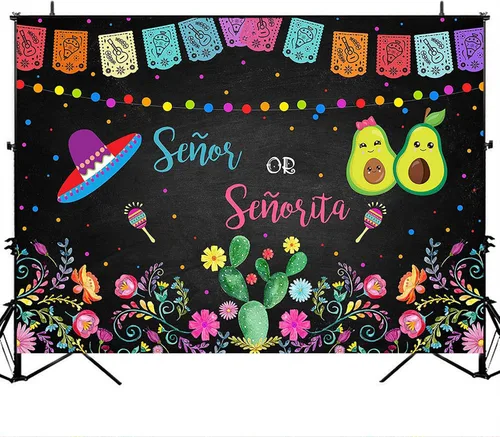 Miniatura 5 de Avezano Fondo para fiesta de revelación de género Señor o Señorita niño o niña, baby shower, fiesta, fotografía, fondo de aguacate mexicano para él