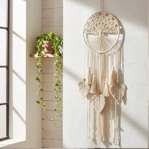 Miniatura 8 de Tapiz de macramé para colgar en la pared, diseño de árbol de la vida, tejido a mano para dormitorio, sala de estar, pasillo, símbolo de crecimiento