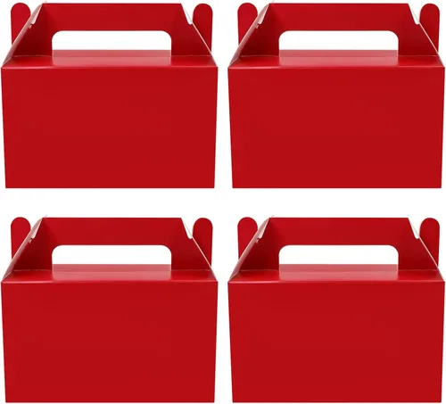 Oletx 12 cajas de regalo de color rojo oscuro, caja pequeña de regalo de fiesta de 5.9 pulgadas, caja de golosinas, caja de dulces para fiestas de