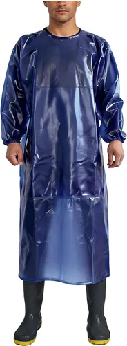 Miniatura 13 de SUJAN Traje Antisalpicaduras Delantal Impermeable Resistente a Químicos, Mono de PVC de Manga Larga Azul real