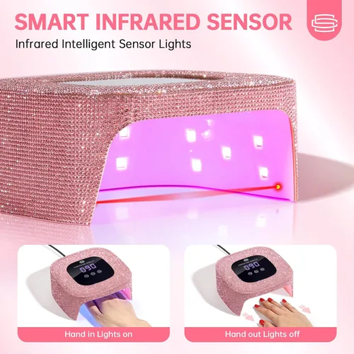 Miniatura 4 de UV Nail Lamp, UV Light for Gel Nails,48W Plug-in Mini Diamond Nail Lamp Nail Dryer with Touch Control Auto Sensor and 3 Timer Settings Nail Light