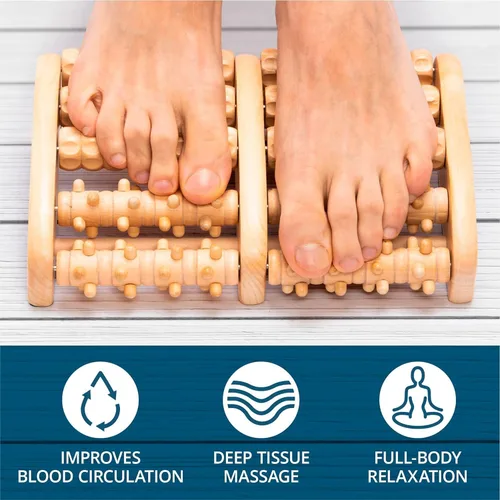 Miniatura 2 de TheraFlow - Masajeador dual de rodillos para pies (XL) – Relaja y alivia dolor de pies y fascitis plantar –Modelo mejorado 2017 – Gráfico laminado