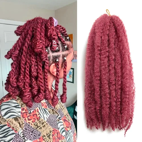 Cabello trenzado Marley Twist de 18 pulgadas, extensiones sintéticas suaves, esponjosas y versátiles para estilos de aspecto natural, perfecto para