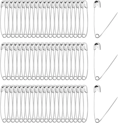 Miniatura 11 de 200 piezas de alfileres de metal plateado de 1.1 pulgadas de alta resistencia para manualidades DIY, confección de joyas, ropa para bebé, niquelado