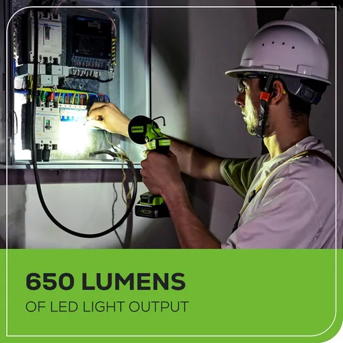 Miniatura 5 de Greenworks - Taladro de impacto inalámbrico de 24 V y kit de luz de trabajo 2 en 1 con 2 baterías de 2 Ah y cargador – Sin escobillas, liviano
