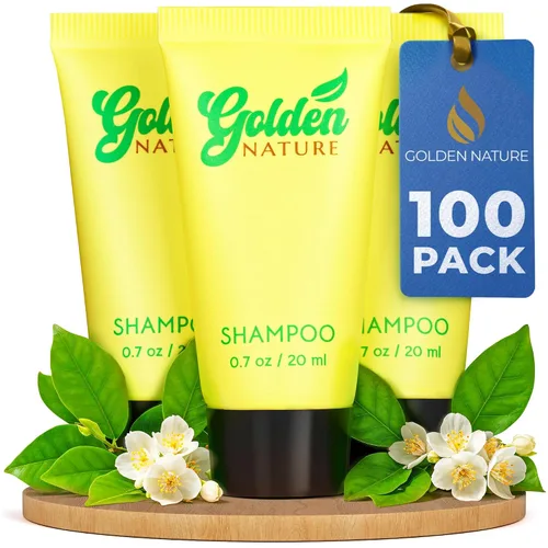 Champú de hotel tamaño viaje a granel - Jasmine, 0.7 fl oz, 100 PK - Deleita a tus invitados con champú calmante y refrescante - Artículos de