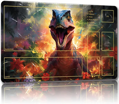 Miniatura 11 de Tapete de juego para MTG, con bolsas de almacenamiento gratis, tapete de juego de 24 x 14 pulgadas, TCG y alfombrillas de juego de mesa para cartas