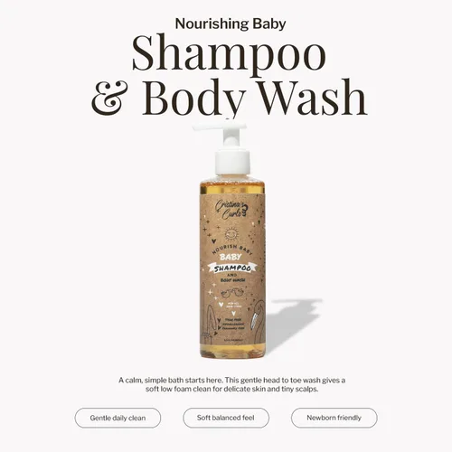 Miniatura 2 de Cristina's Curls Champú para bebés y gel de baño – Limpieza suave de la cabeza a los pies de baja espuma para recién nacidos y piel sensible