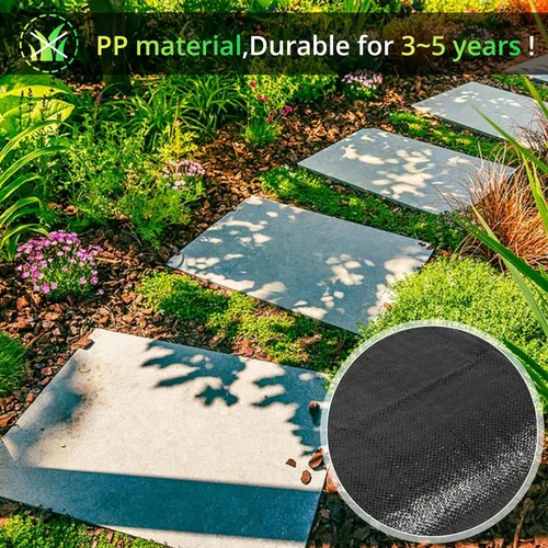 Miniatura 5 de Tela de barrera de malezas de 4 x 100 pies, paño de jardín de césped de alta calidad de 3.2 onzas, cubierta de suelo geotextil tejida con 20