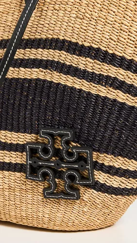 Miniatura 4 de Tory Burch Cesta de paja a rayas Ella para mujer
