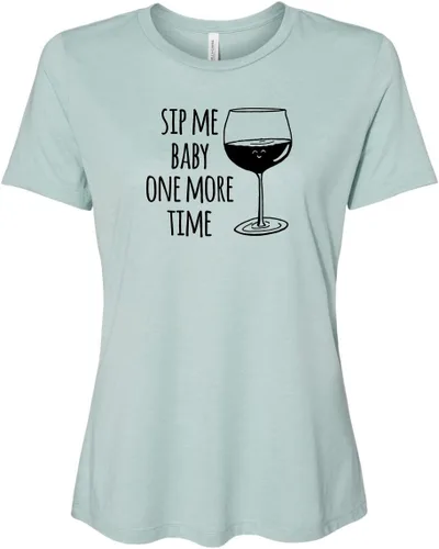 Miniatura 13 de Cute Women's Screen Printed Crew Neck Tee, Shirts With Sayings, Dusty Blue or Olive