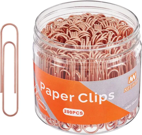 Miniatura 7 de NEEWAY Clips de papel de oro rosa, 200 unidades, tamaño grande, clips de papel jumbo de 2 pulgadas, suministros escolares y de oficina (paquete de 2)