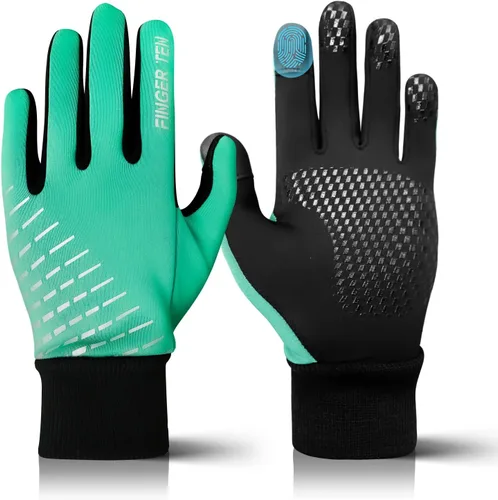 FINGER TEN Guantes de invierno para pantalla táctil para niños y niñas, guantes térmicos para clima frío, guantes ligeros y cálidos para pantalla