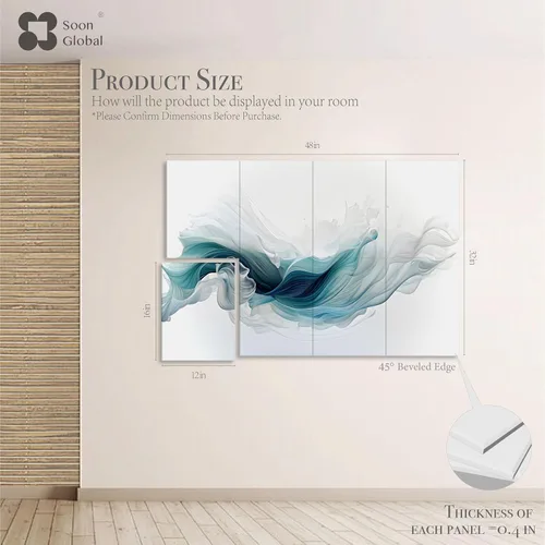 Miniatura 2 de Soon Global Paquete de 8 paneles acústicos de pared, paneles absorbentes de sonido de 48 x 32 pulgadas, paneles de pared acústicos decorativos