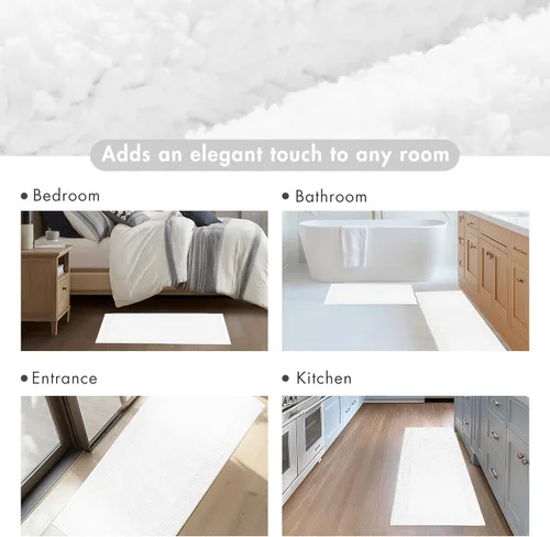 Miniatura 7 de Madison Park Splendor - Alfombra de baño reversible 100% algodón con mechones, 3000 GSM, calidad hotelera, lujosa, felpa, pelo medio, tapete de baño