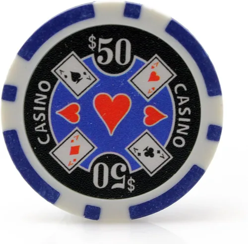 Versa Games Fichas de casino Ace en 0.41 oz de peso - Paquete de 50 (elegir colores)