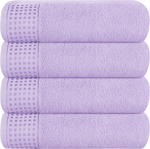 Miniatura 19 de GLAMBURG Juego de 2 toallas de baño de gran tamaño 100% algodón, 28 x 55 pulgadas, ultra suaves, altamente absorbentes, compactas, de secado rápido