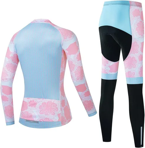 Miniatura 2 de Conjunto de ropa de ciclismo para mujer, camisa de manga larga, camiseta de ciclismo con gel 20D acolchado