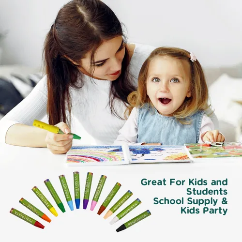Miniatura 8 de Pasteles al óleo, 12 colores surtidos, juego de pasteles al óleo para actividades en interiores en casa, crayones suaves al óleo para niños