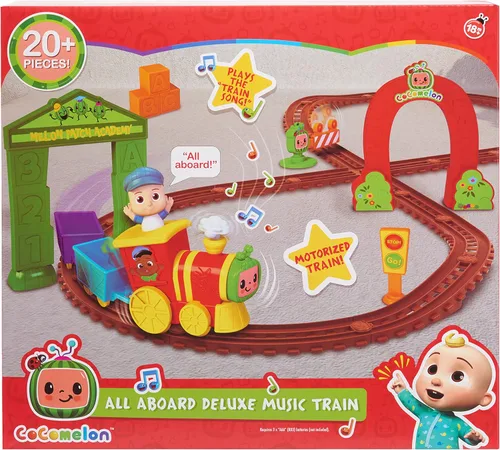 Miniatura 7 de CoComelon All Aboard - Tren musical con piezas adicionales, 24 piezas, toca "The Train Song", juguetes para niños de 18 meses por Just Play