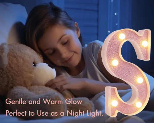 Miniatura 7 de Letras pequeñas de marquesina LED, letras iluminadas, letras LED de 8.58 pulgadas, letrero iluminado a pilas para mesa, fiesta, cumpleaños