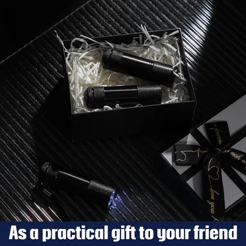 Miniatura 7 de VIHOSE 20 piezas de linternas mini a granel, luz de mano brillante de aluminio con cordón, linternas LED pequeñas para lectura nocturna, emergencia