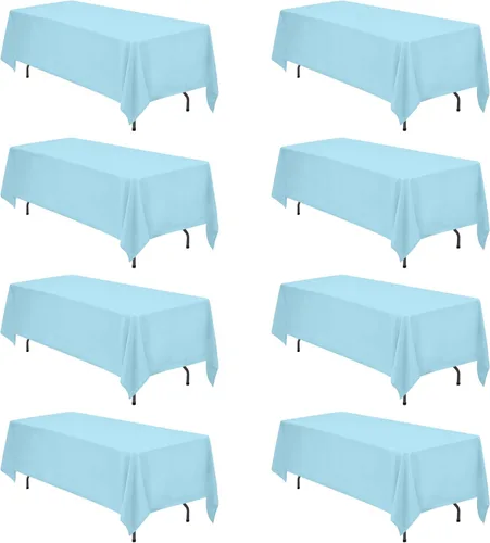 Miniatura 68 de BRILLMAX 6 Pack de Manteles Azul Marino para Mesas Rectangulares de 8 Pies 90 x 156 Pulgadas - 8 pies Mantel Rectangular a Granel de Lino