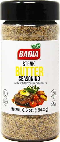 Badia Condimento de mantequilla para bistec, 6.5 onzas, mezcla cremosa de hierbas y especias, sin gluten, sin Msg