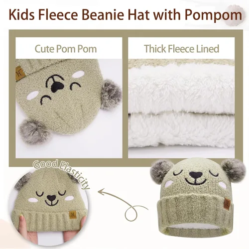 Miniatura 2 de Conjunto de gorro de invierno para niños y niñas de 0, 6, 12 meses, 1, 2, 3, 4-8 años