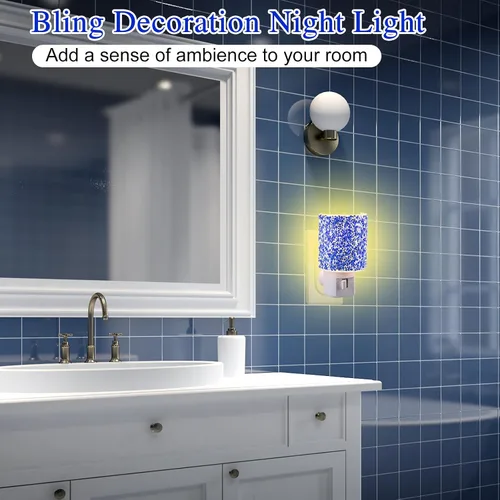 Miniatura 4 de Luz nocturna LED enchufable a la pared, luz nocturna de cristal con interruptor de encendido y apagado manual, luz nocturna blanca cálida