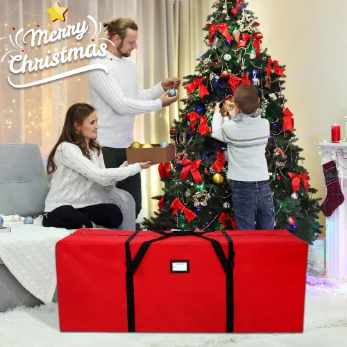 Miniatura 6 de AerWo Bolsa de almacenamiento para árbol de Navidad de 7.5 pies, caja de almacenamiento grande para árbol de Navidad, contenedores de almacenamiento