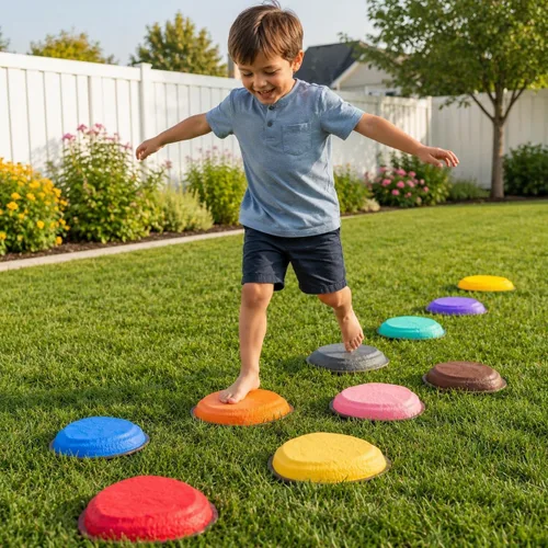 makarci 10 piedras de paso para niños, piedras de equilibrio antideslizantes, juguetes sensoriales para niños pequeños, carrera de obstáculos para