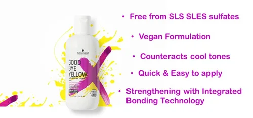 Miniatura 2 de GOODBYE YELLOW Champú de lavado neutralizante - Equilibrio de color para tonos cobrizos y amarillos - Cuidado del cabello vegano limpiador