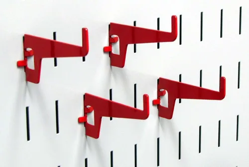 Miniatura 10 de Wall Control Ganchos de metal azul (paquete de 2) – Capacidad de 35 libras, estilo moderno, ranurados, resistentes a la corrosión, para montaje