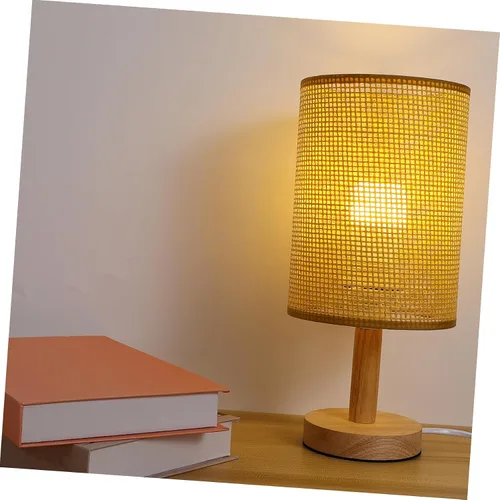Miniatura 6 de Baluue Pantalla pequeña de ratán E27 de repuesto de pantalla de lámpara colgante bohemia, cubiertas de luz cilíndrica, pantalla tejida para lámparas
