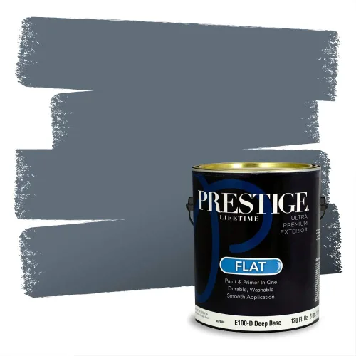 Miniatura 166 de Pintura Exterior + imprimación PRESTIGE, todo-en-uno, 1 galón, acabado mate, color comparable al Valspar* Royal Gray* VS151-Gris real