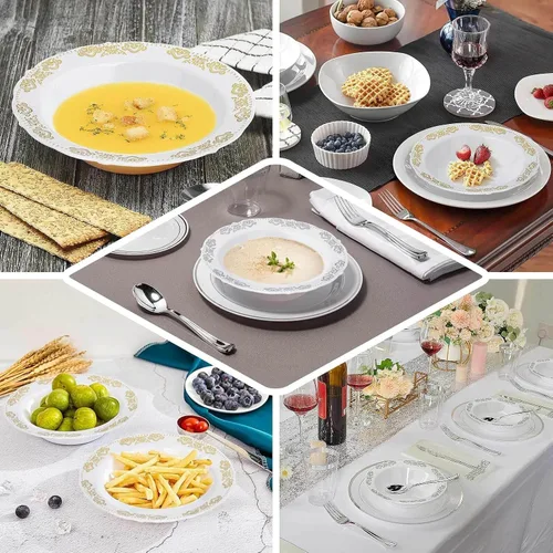 Miniatura 5 de Efavormart - Paquete de 10 cuencos de sopa desechables redondos de 12 onzas con bordes festoneados para eventos con catering, bodas y fiestas