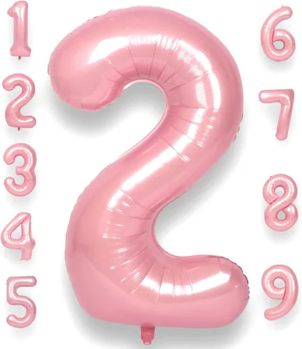 Miniatura 19 de Globo Número 0 de 40 Pulgadas para Niño o Niña Rosa Grande 0-9 Papel de Aluminio Mylar Grande Globo Número 0 Feliz Cumpleaños 0 Fiesta Aniversario