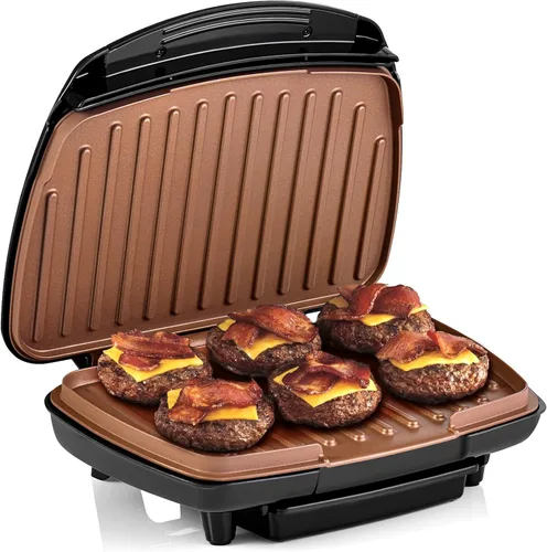 Health and Home KS-306 - Máquina para parrilla de placas clásica de 2 porciones y prensa Panini, color negro